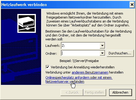 Windows-WebDAV-Dialog